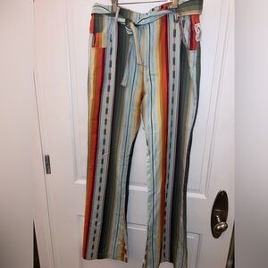 NWT Lucky And Blessed Southwestern stripe flare stretch jeans/pants Size L